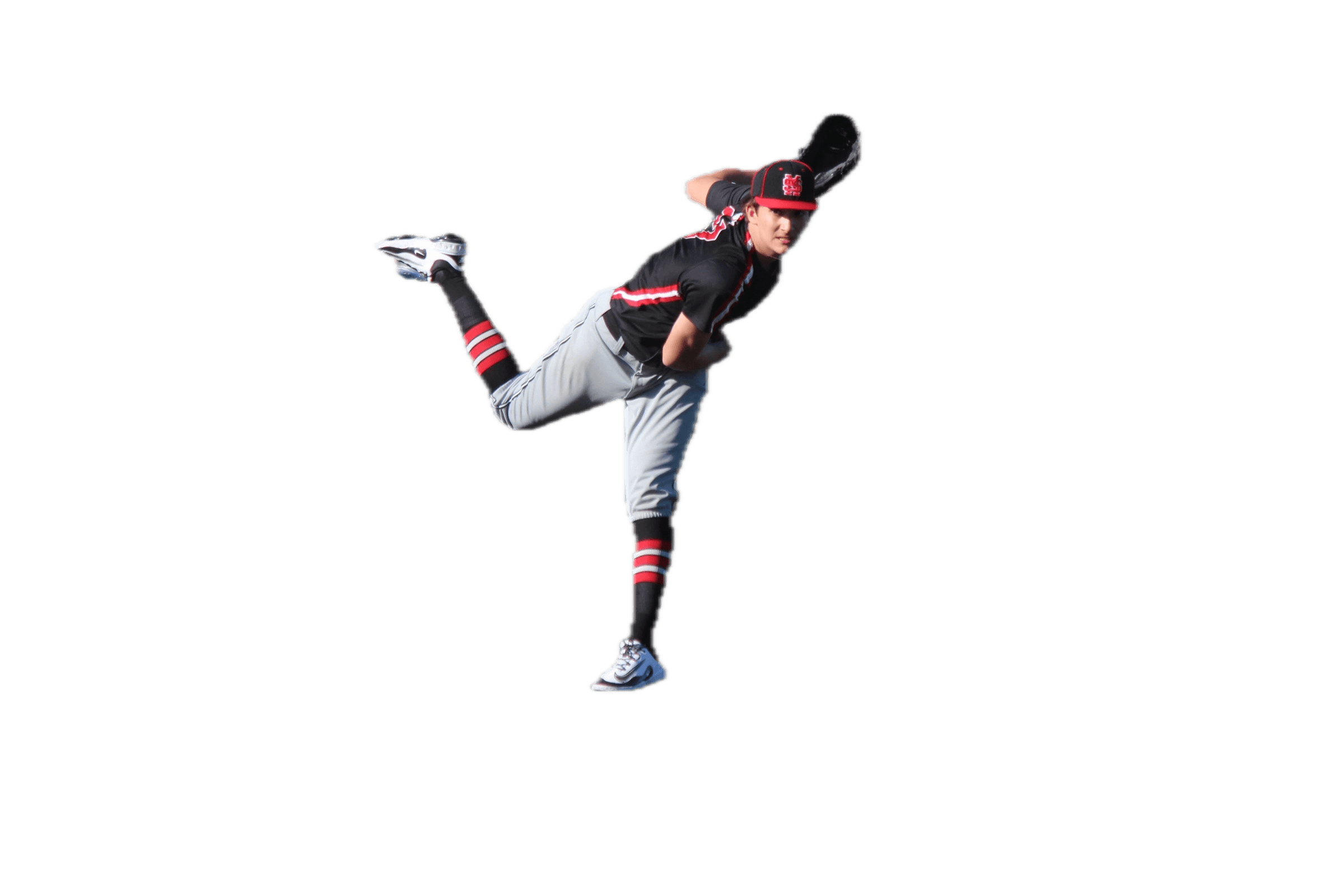 Russell Hengels pitching for Maine South